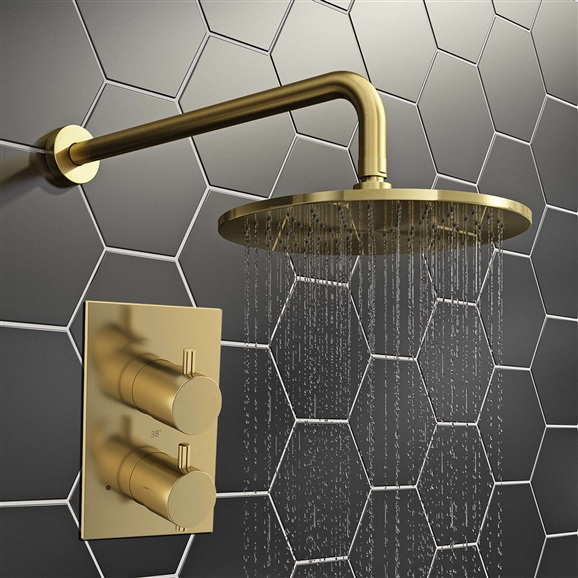 Black and Gold Dated Standing Shower Fixtures Black and Gold